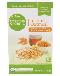 Organic Instant Oatmeal Maple & Brown Sugar 10 Count Pack of 2 T22952
