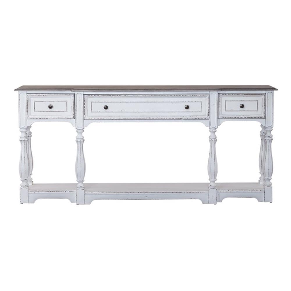 72-Inch Console Table with 3 Drawers and Bottom Shelf J969