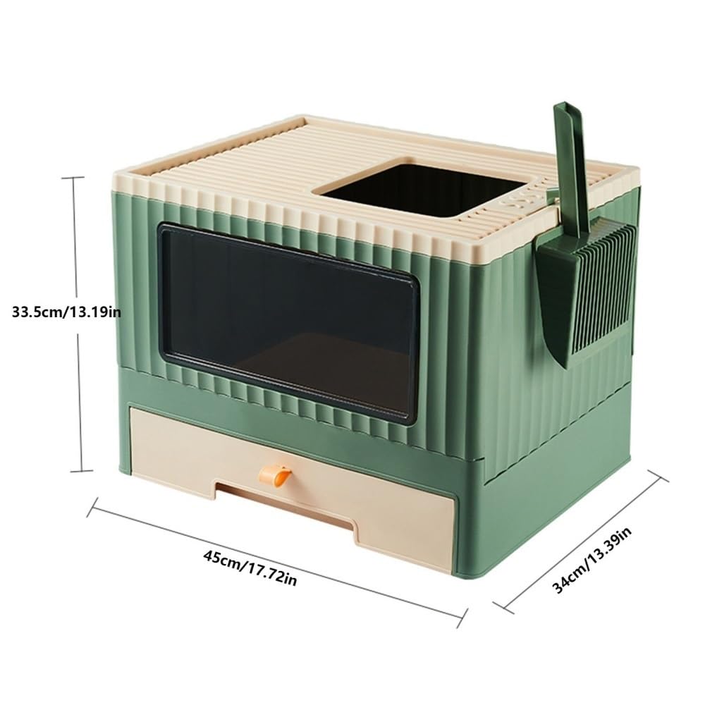 Foldable Top Entry Cat Litter Box with Lid Z6856