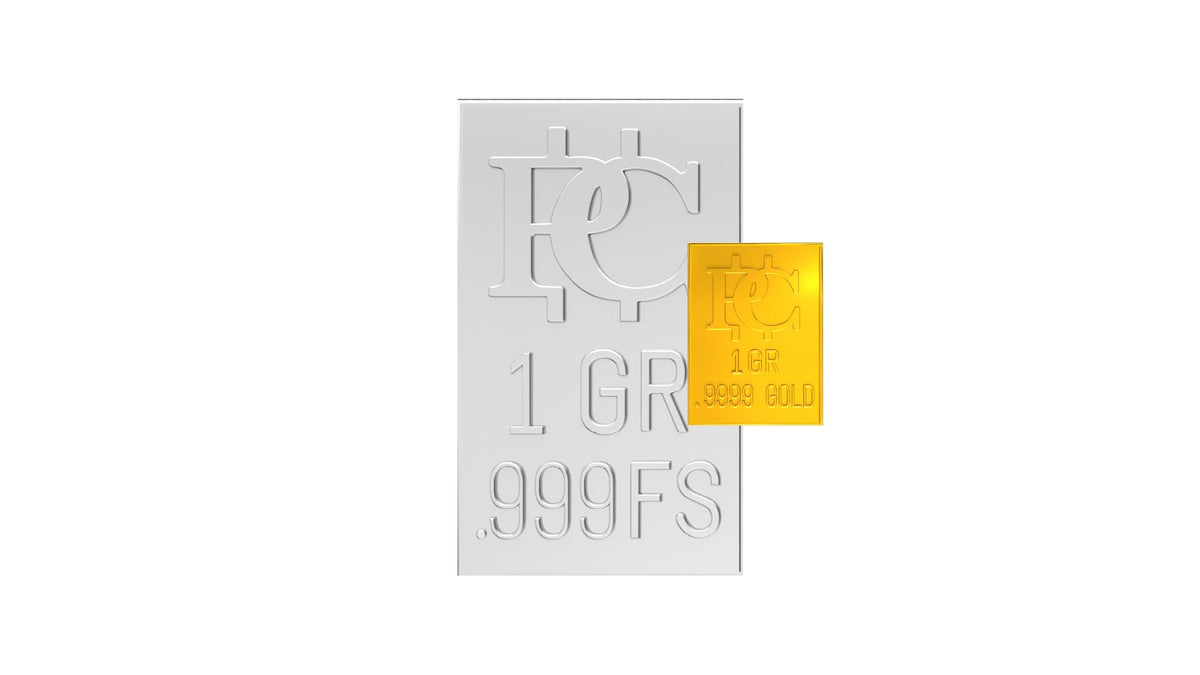 Gold and Silver Bullion Bar 1 Grain Y1195