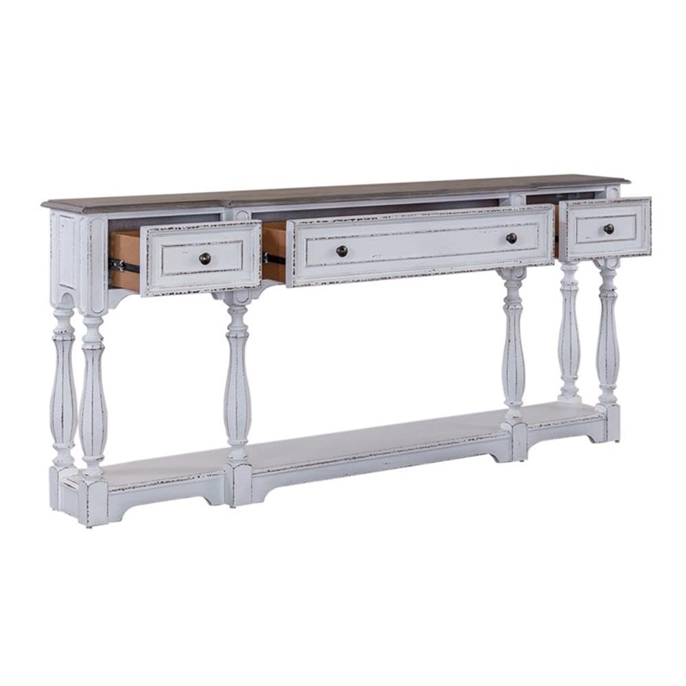 72-Inch Console Table with 3 Drawers and Bottom Shelf J969