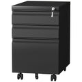 Black 3 Drawer Metal File Cabinet with Lock V836712