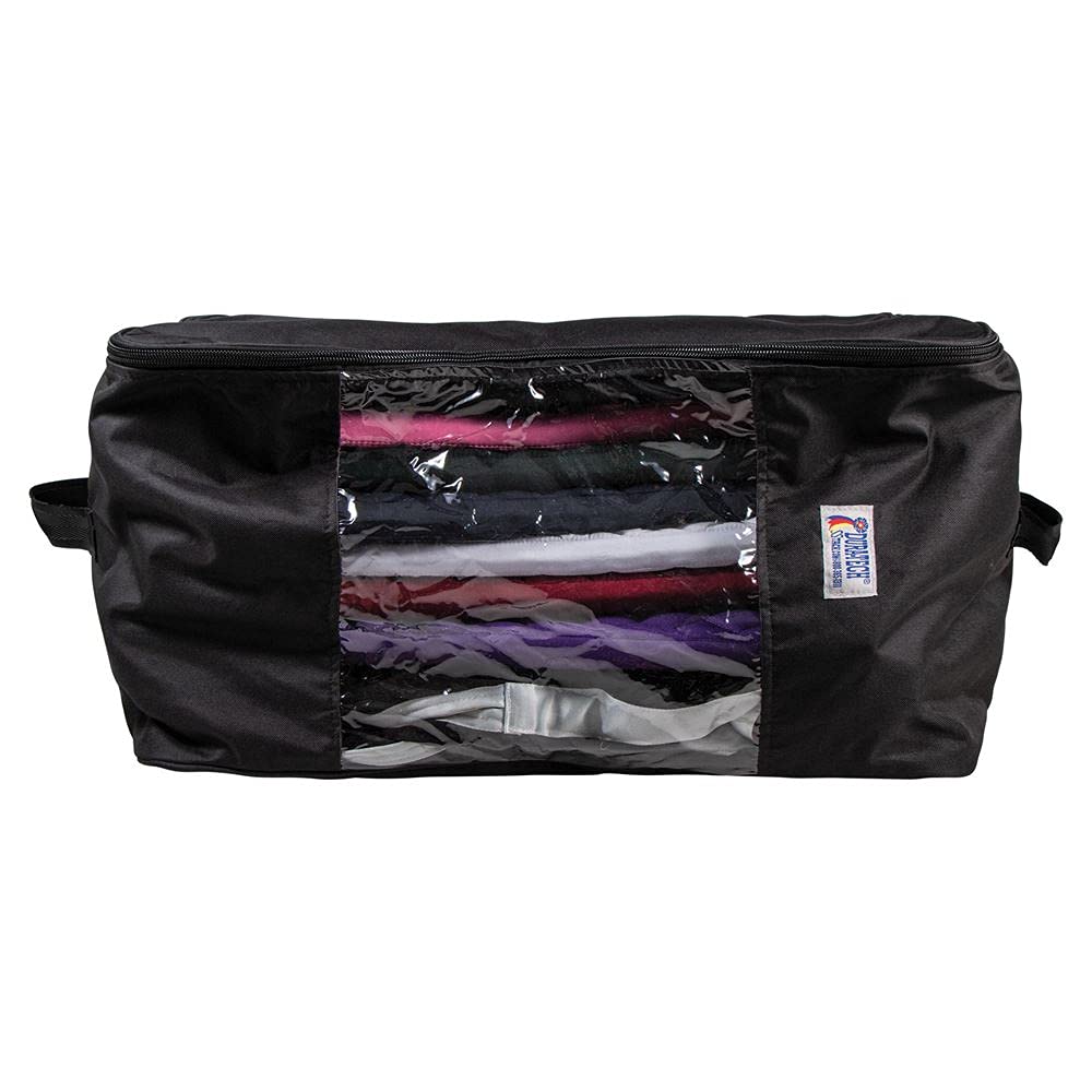 Black Nylon Lined Storage Bag with Three-Sided Zipper A273
