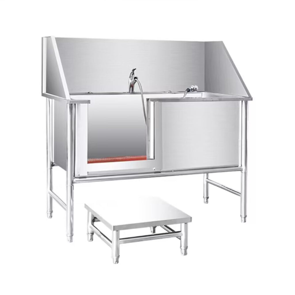 Stainless Steel Dog Grooming Bathtub with Stairs M9216