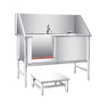 Stainless Steel Dog Grooming Bathtub with Stairs M9216