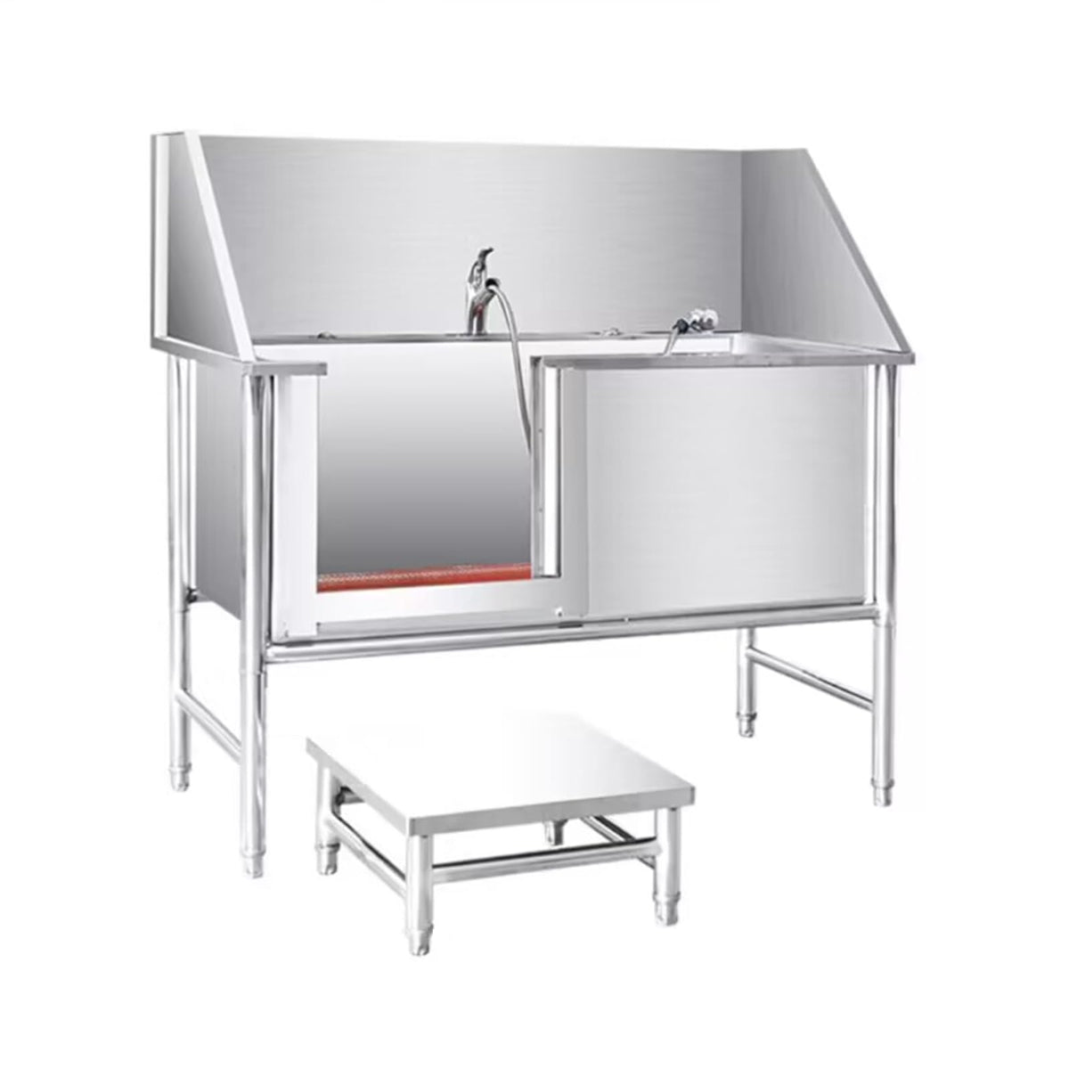 Stainless Steel Dog Grooming Bathtub with Stairs M9216