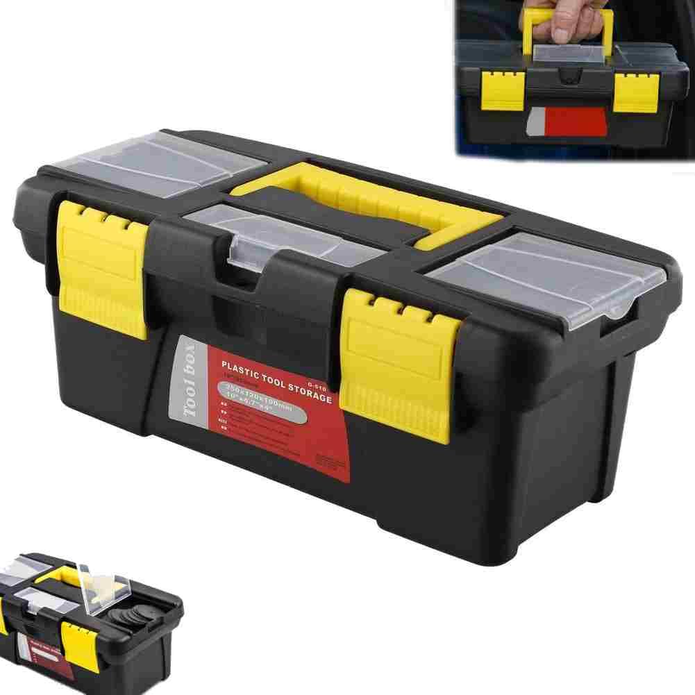 10-Inch Two-Layer Plastic Toolbox with Reinforced Handle C78194