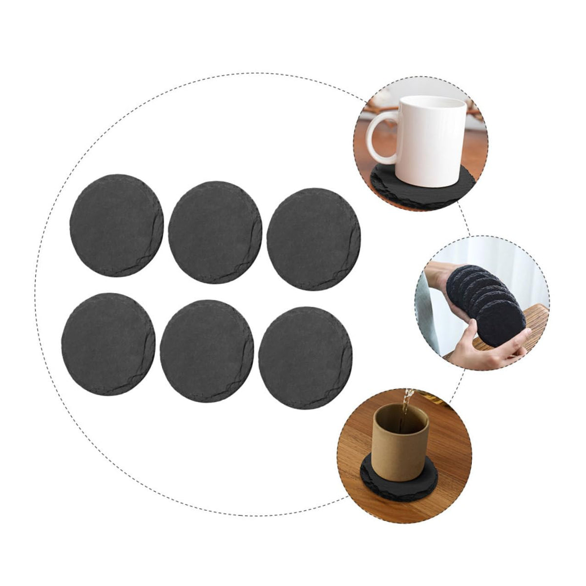 Stone Coasters Set of 6 V5429