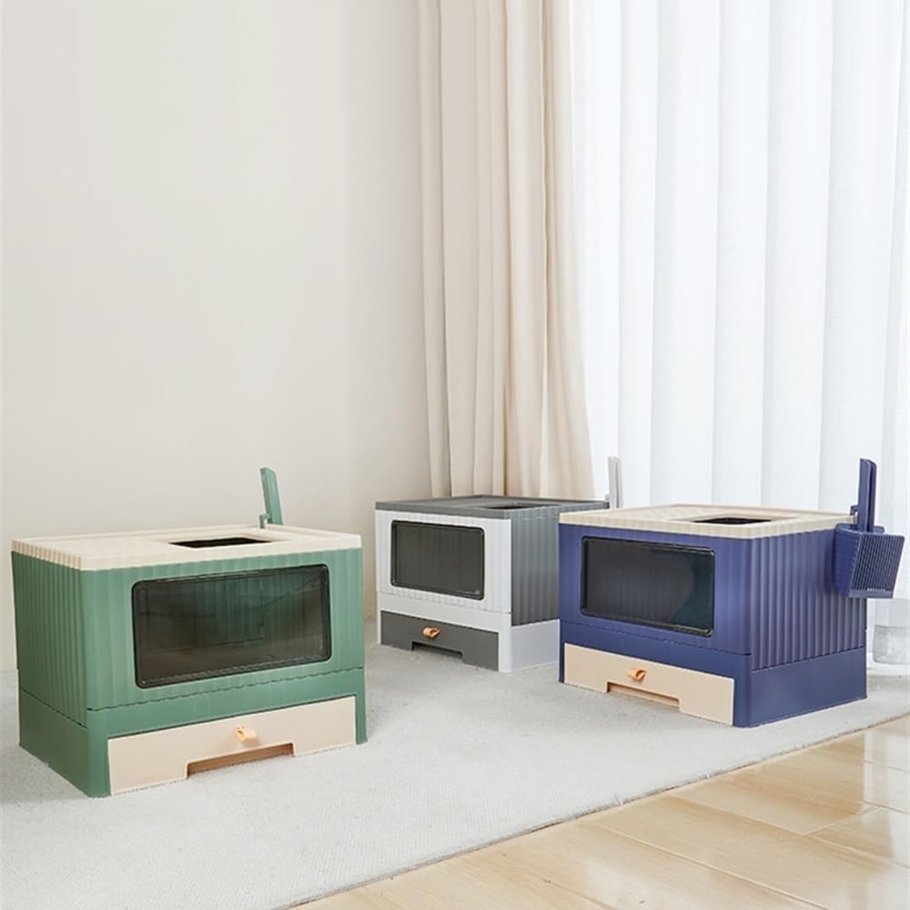Foldable Top Entry Cat Litter Box with Lid Z6856