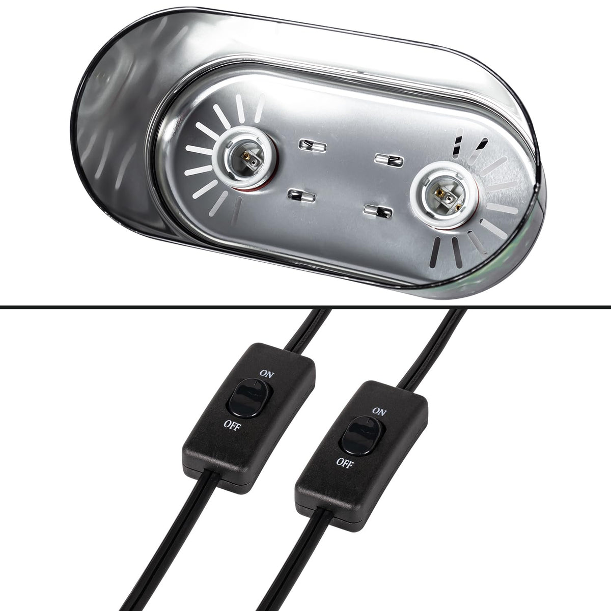 Reptile Dome Light Dual Fixture for 2 Light Bulbs Z32512