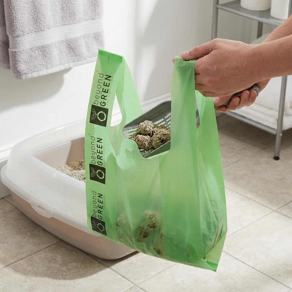 Cat Litter Bags with Handles, 300 Bags A6613