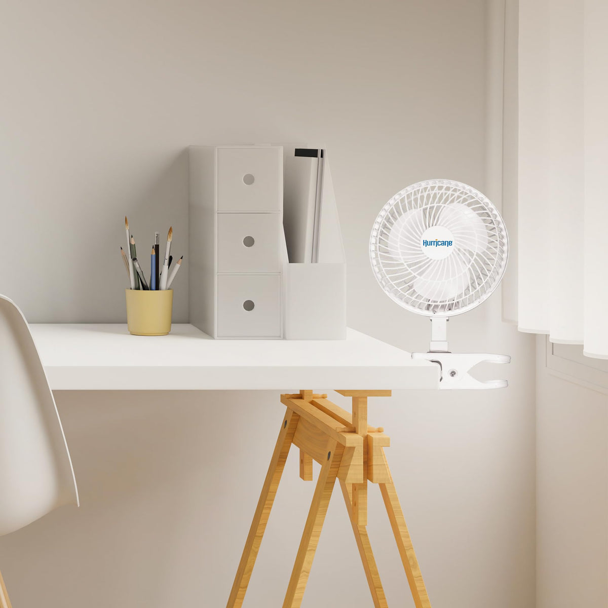 White 2-Pack 6" Clip-On Table Fan with 2 Quiet Speeds T893