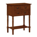 Cherry Hall Table with 3 Storage Drawers and Shelf Y589