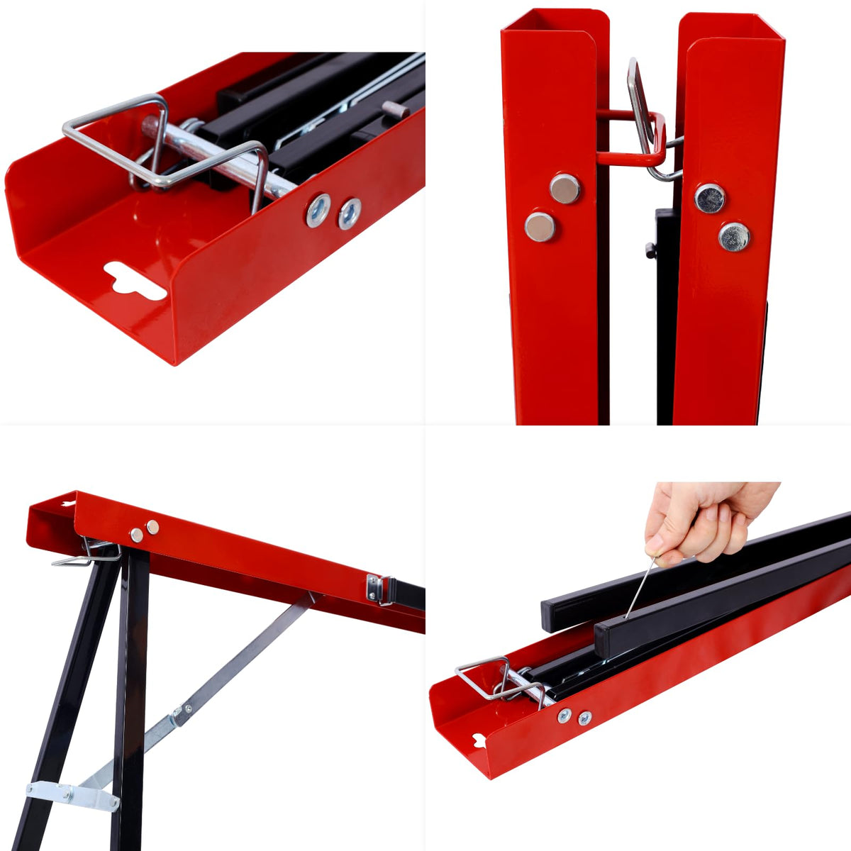 2 Pack Folding Heavy Duty Metal Sawhorse 550 Lb Capacity P636