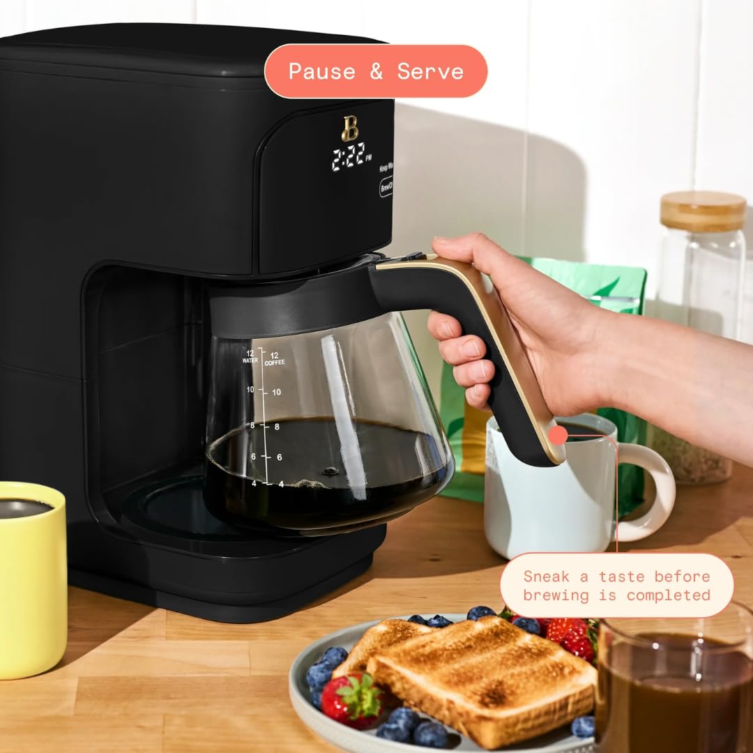 12 Cup Programmable Coffee Maker with Glass Carafe and Reusable Filter E259852