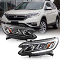For 2015-2016 Honda CRV Halogen Type LED DRL Headlights Assembly Pair Set Left+Right Q89766