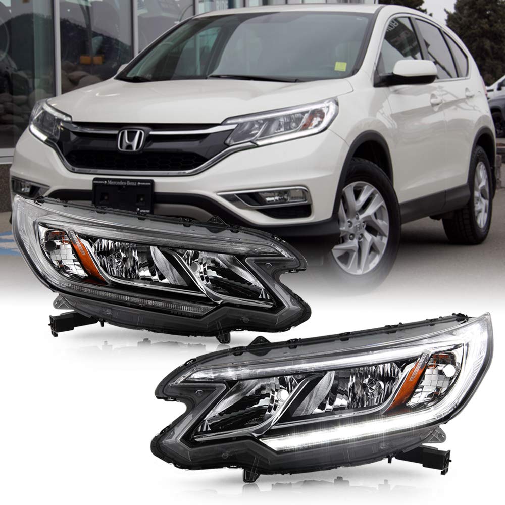 For 2015-2016 Honda CRV Halogen Type LED DRL Headlights Assembly Pair Set Left+Right Q89766