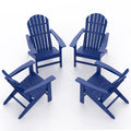 Plastic Adirondack Chair Set of 4 Navy Blue B665