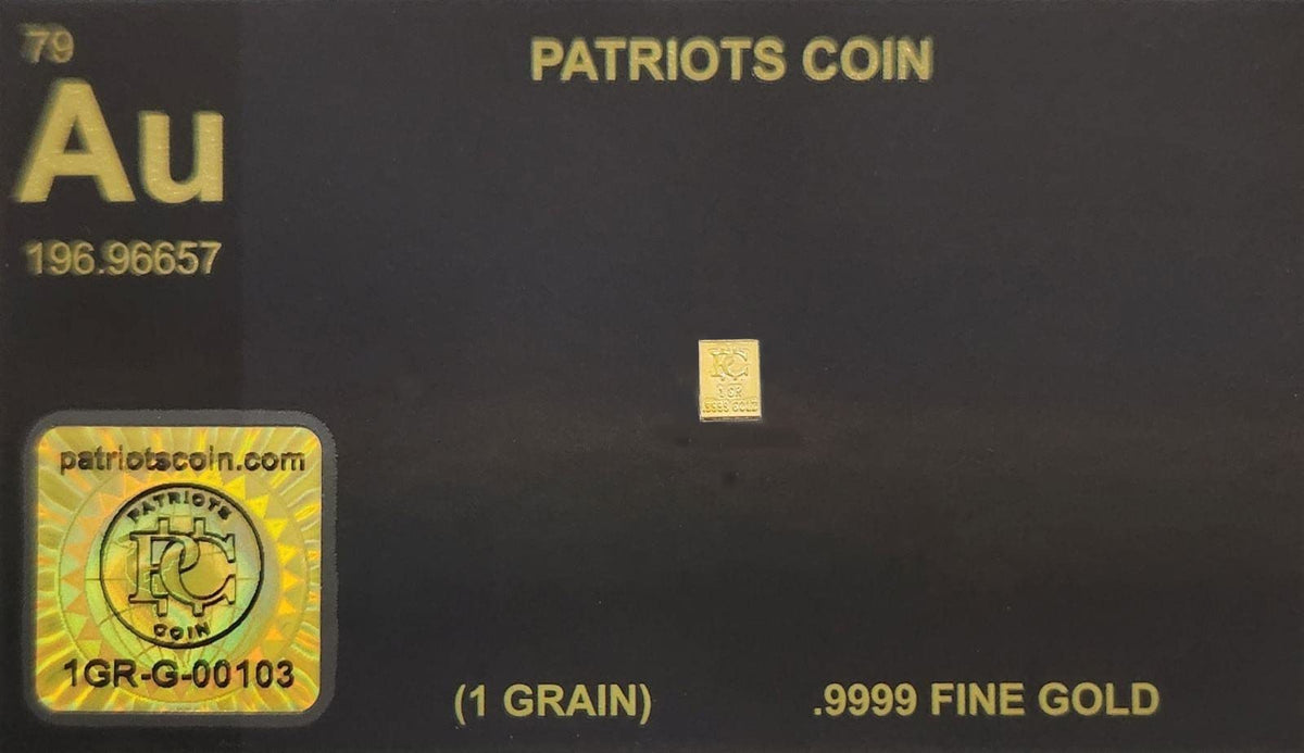 Gold and Silver Bullion Bar 1 Grain Y1195