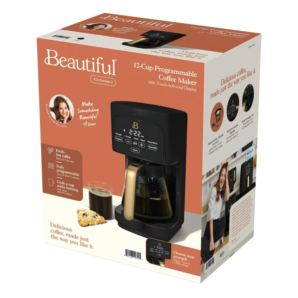 12 Cup Programmable Coffee Maker with Glass Carafe and Reusable Filter E259852