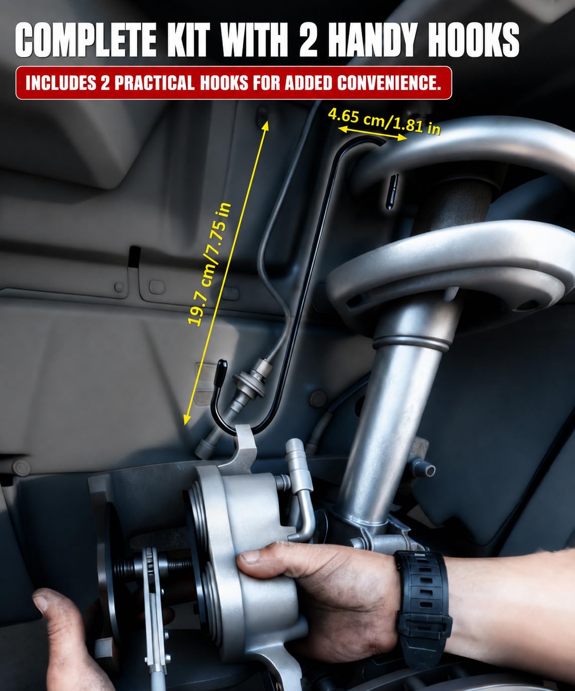 Brake Caliper Compression Tool with 2 Steel Plates and 2 Hooks T28620