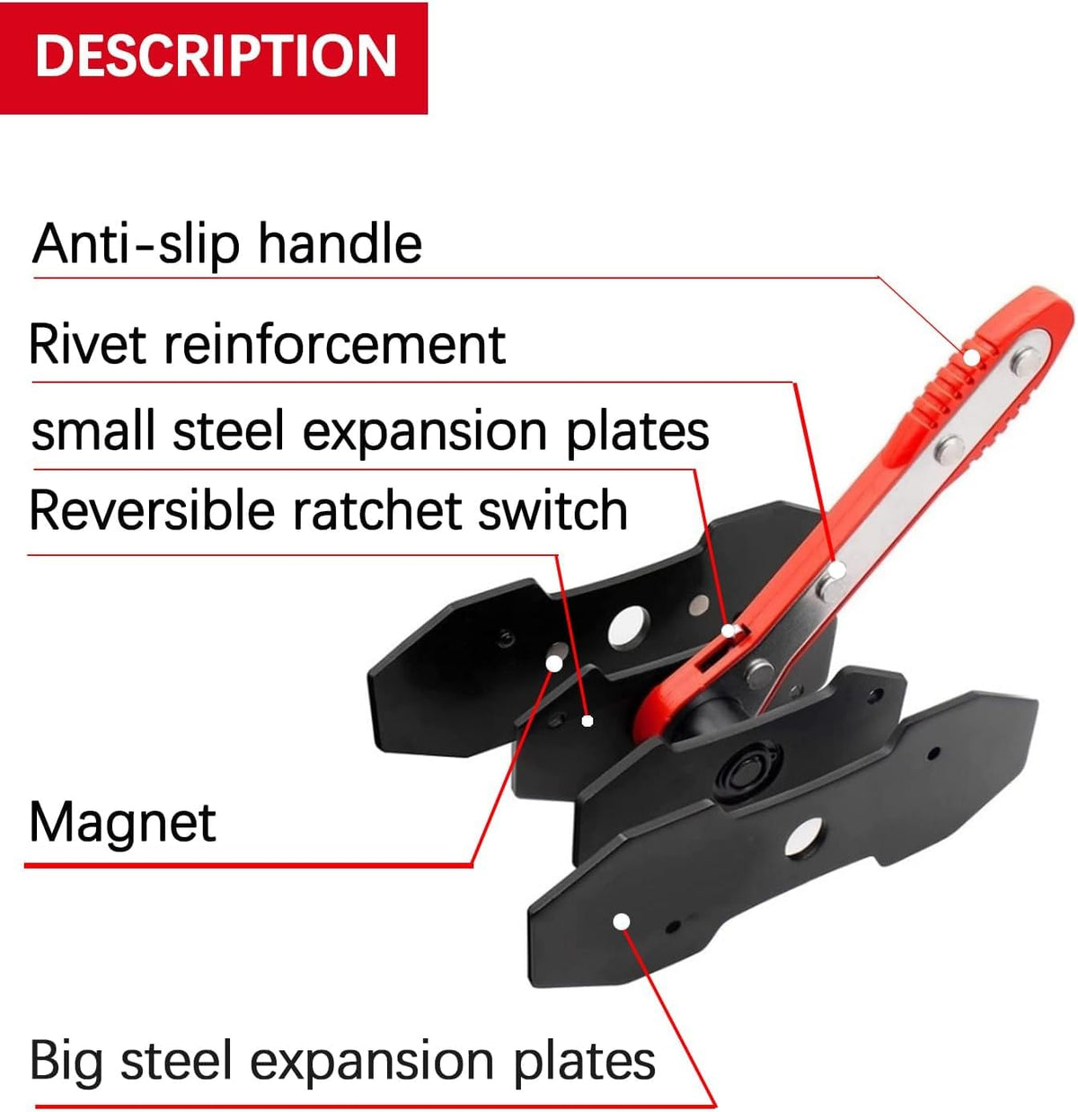 Brake Caliper Press Tool with 2 Caliper Hooks 2 Steel Plates and Gloves A9305