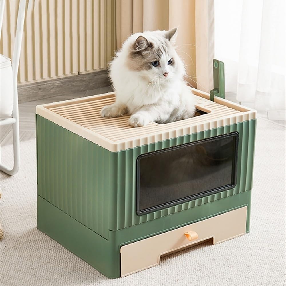 Foldable Top Entry Cat Litter Box with Lid Z6856