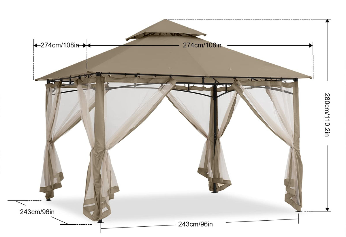 8x8 Gazebo with Mosquito Netting C556240