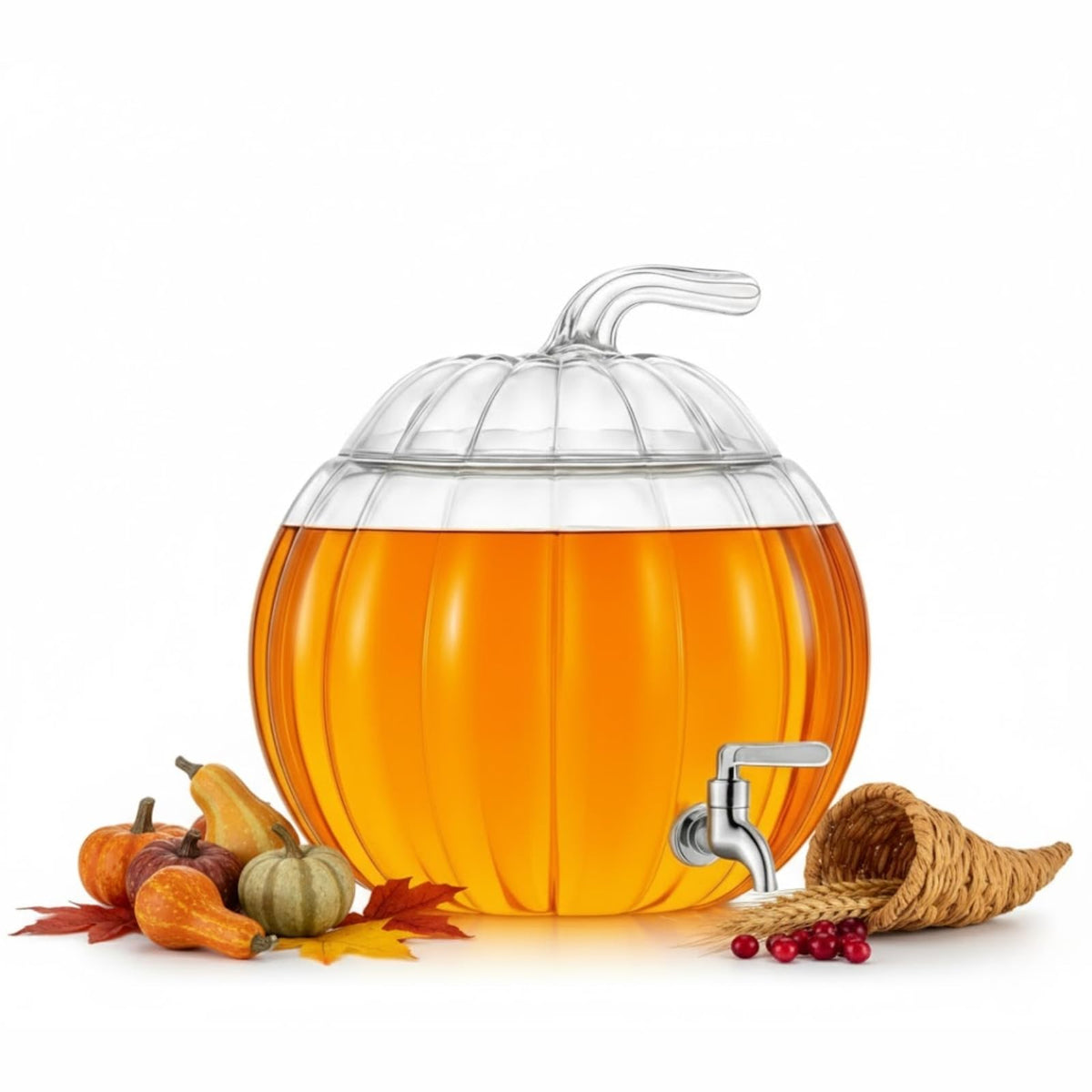 Glass Pumpkin Drink Dispenser 2 Gallon N73206