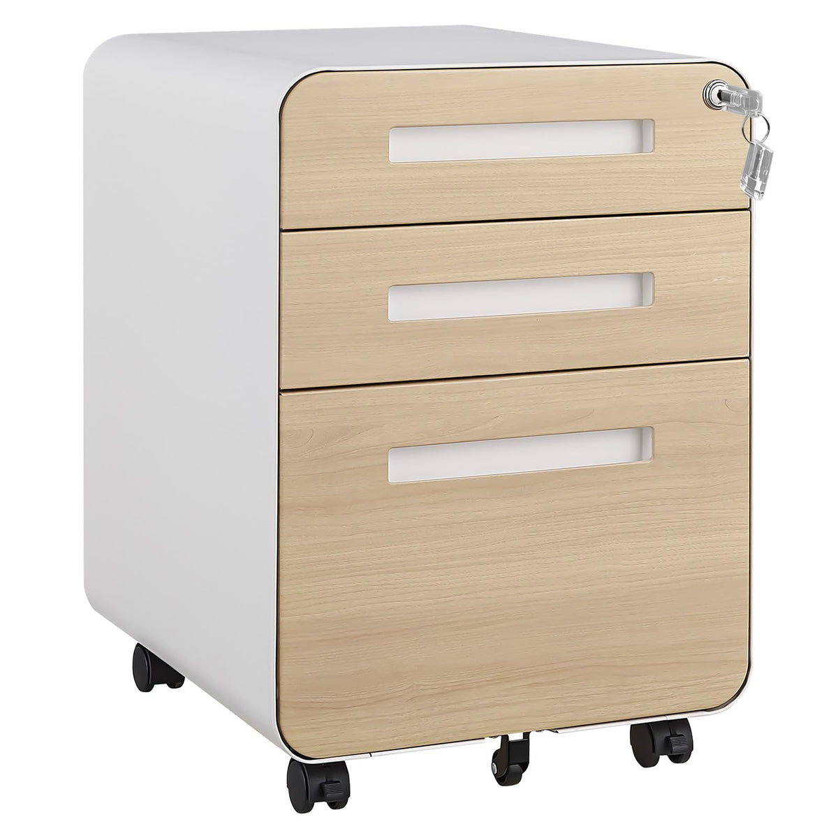 3 Drawer Mobile Metal File Cabinet with Lock O242