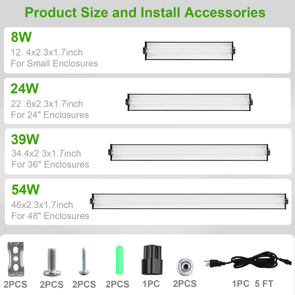 24W 22 Inch UVB Reptile Light Fixture O69835