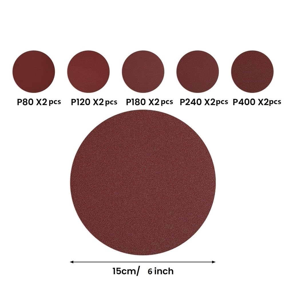 20pcs 6inches No Hole Self Stick Sanding Discs C44913