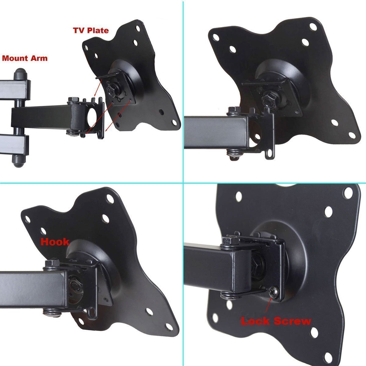 Full Motion Swivel Tilt TV Wall Mount Bracket V428839