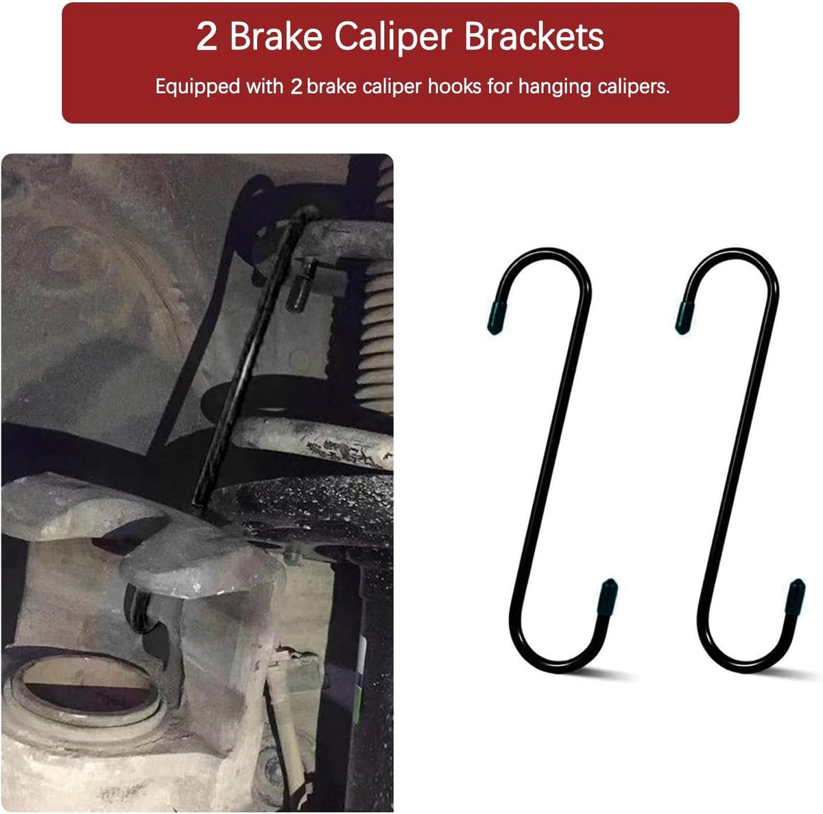 Brake Caliper Press Tool with 2 Caliper Hooks 2 Steel Plates and Gloves A9305