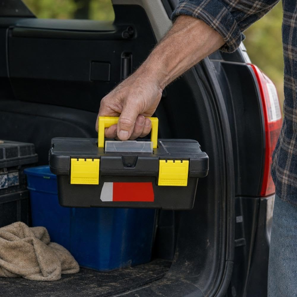 10-Inch Two-Layer Plastic Toolbox with Reinforced Handle C78194