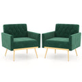 Velvet Accent Chair Set of 2 Emerald Green L58528