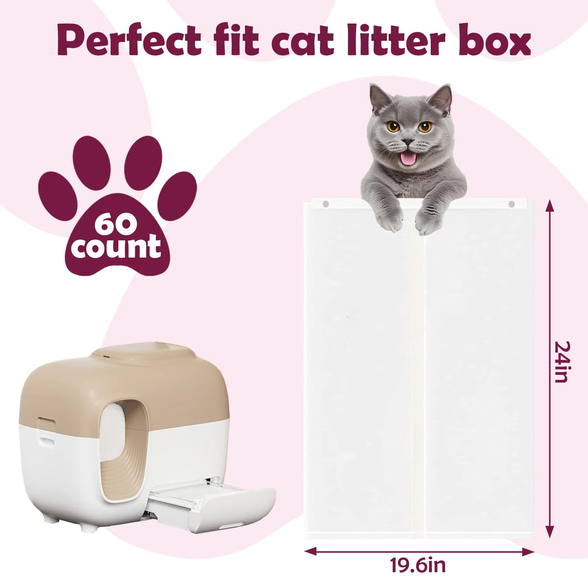 60pcs Cat Litter Box Liners Z42111