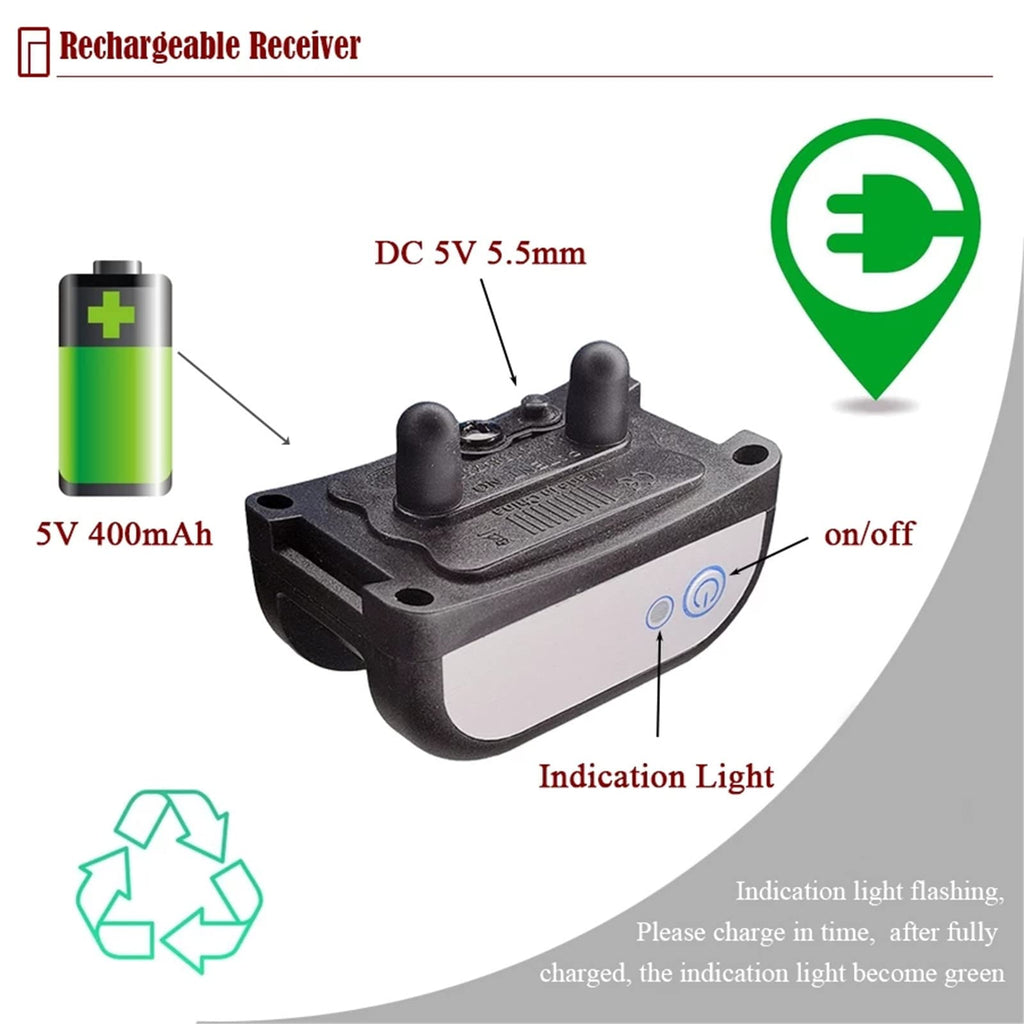Wireless Dog Fence Training Collar with Remote, Waterproof, 2 Dogs B7970