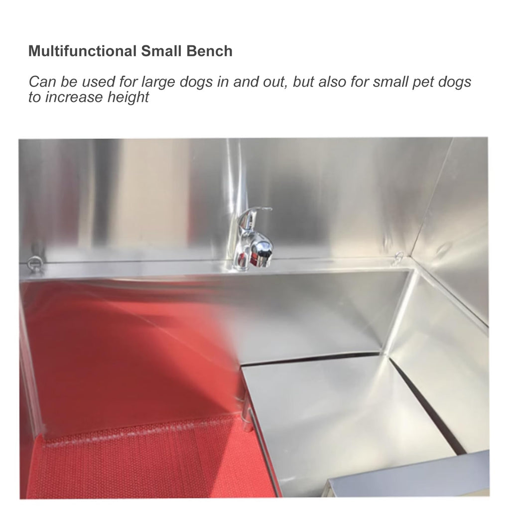 Stainless Steel Dog Grooming Bathtub with Stairs M9216