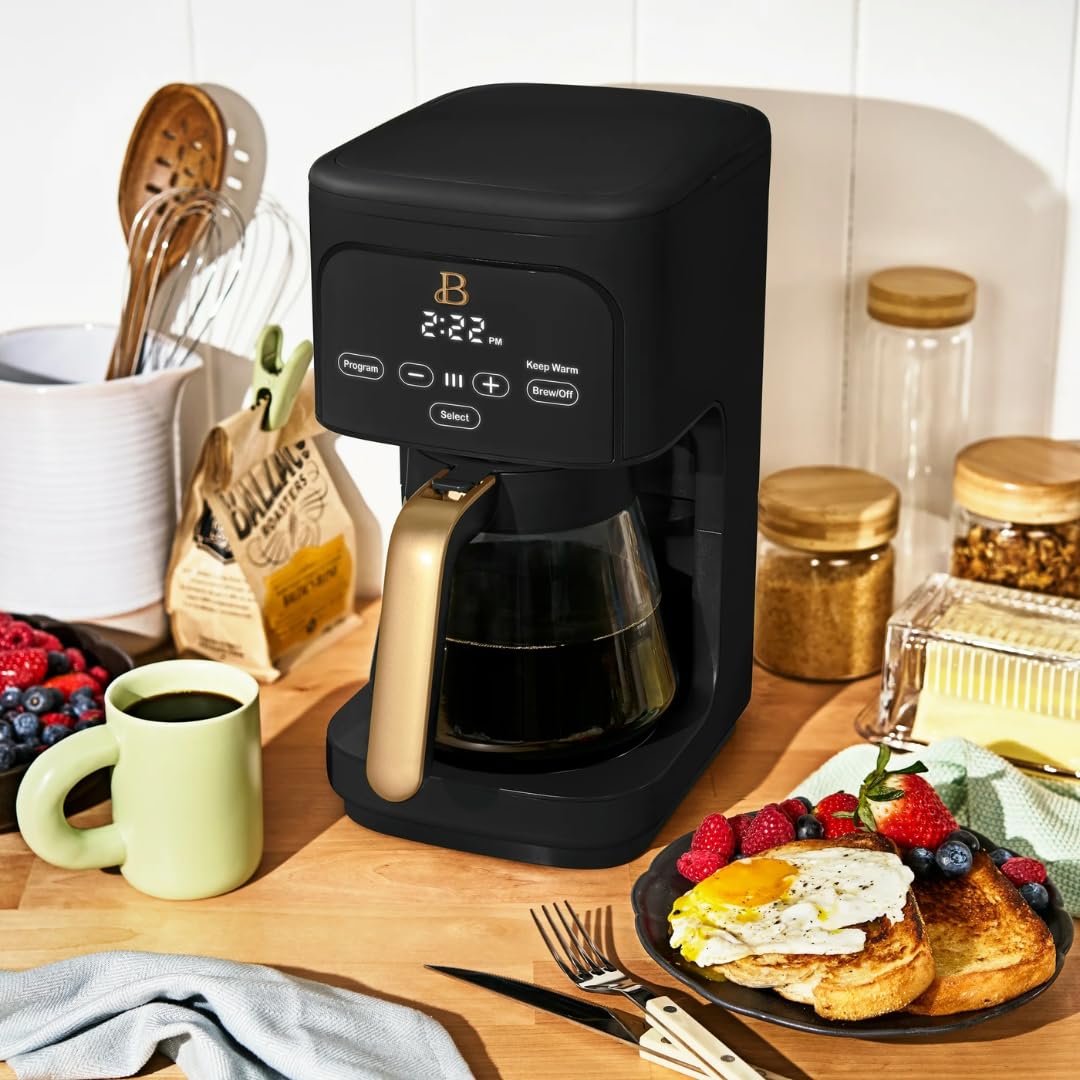12 Cup Programmable Coffee Maker with Glass Carafe and Reusable Filter E259852