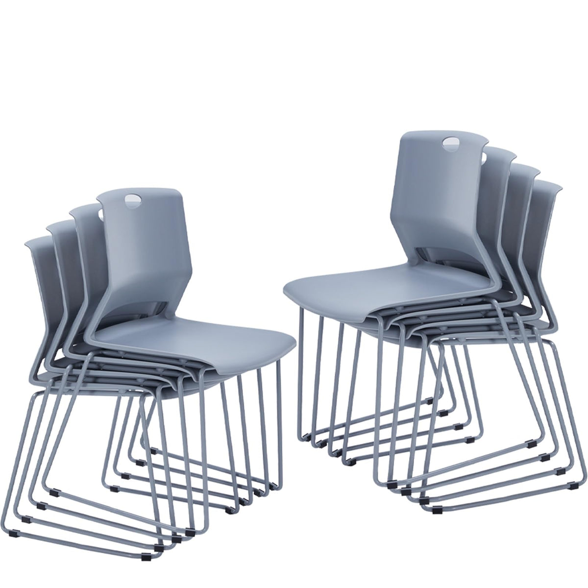 Grey Stackable Chairs Set of 8 H17399