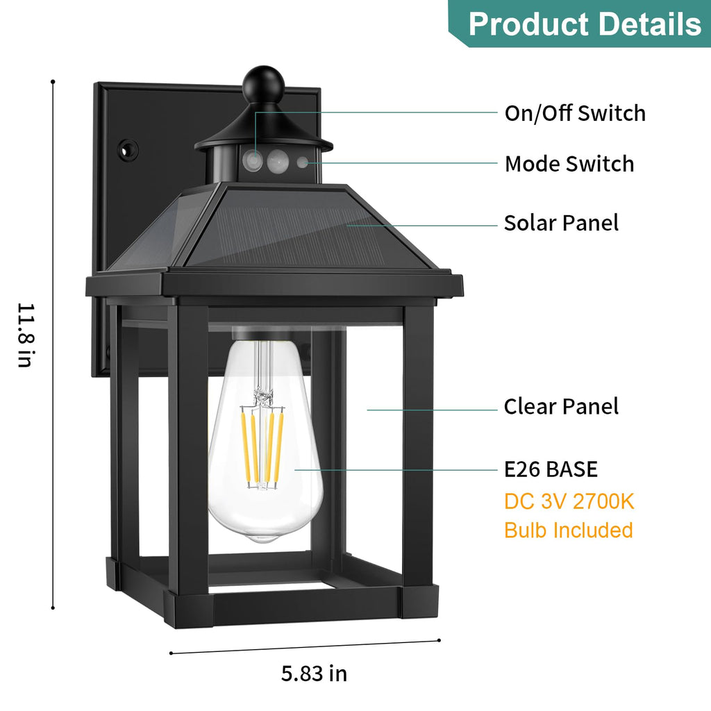 Solar Porch Lights Outdoor Dusk to Dawn with Motion Sensor T583