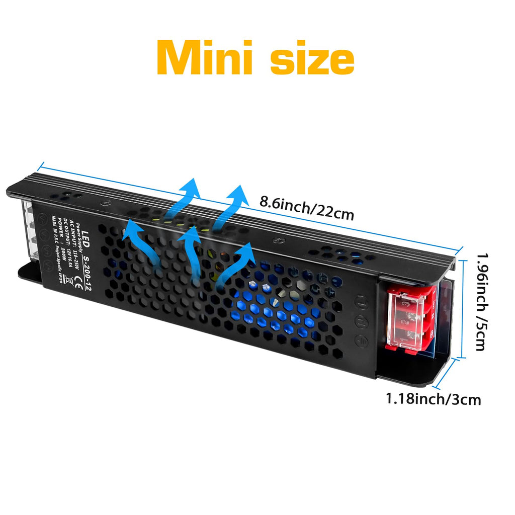 12V 200W Ultra Thin LED Power Supply E528418