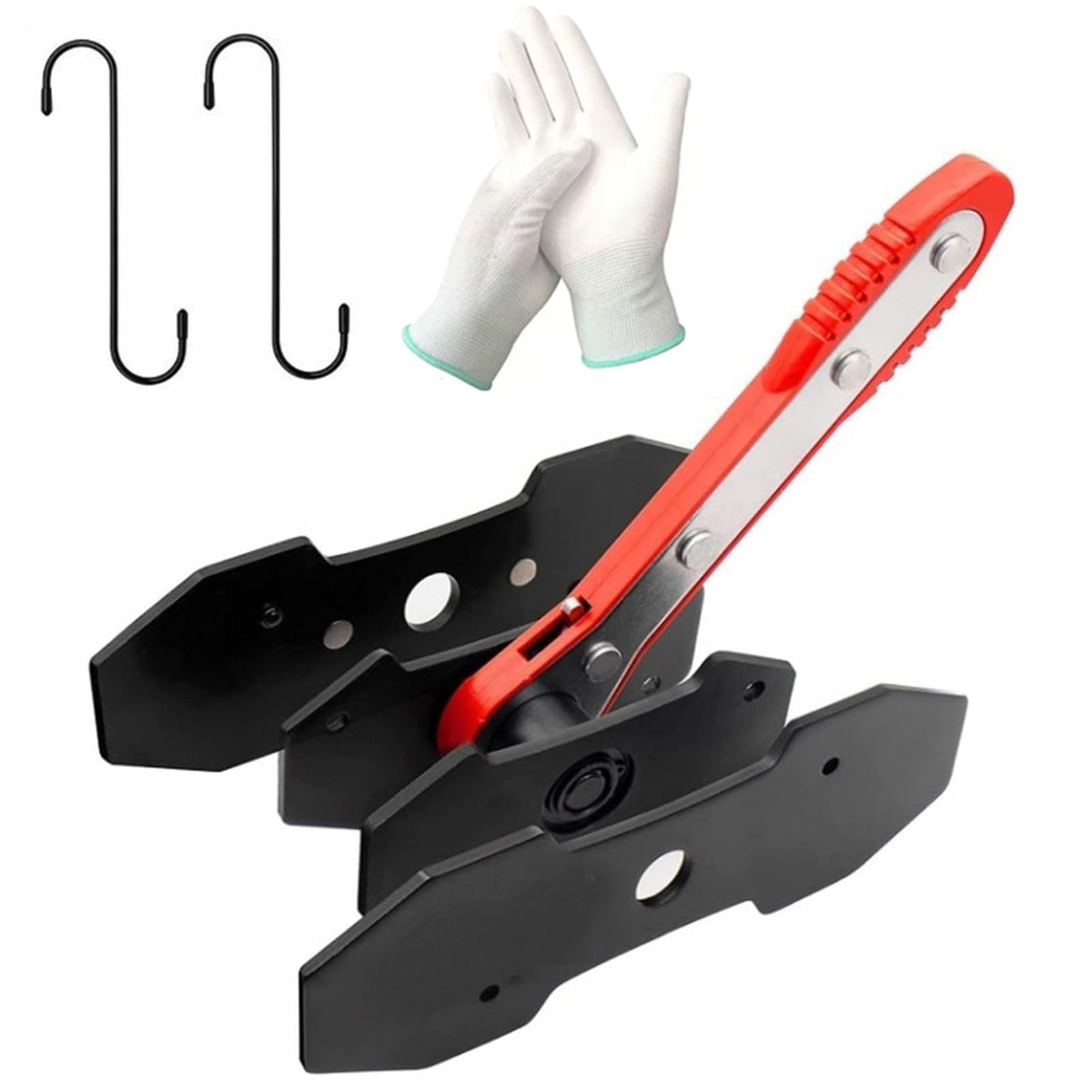 Brake Caliper Press Tool with 2 Caliper Hooks 2 Steel Plates and Gloves A9305