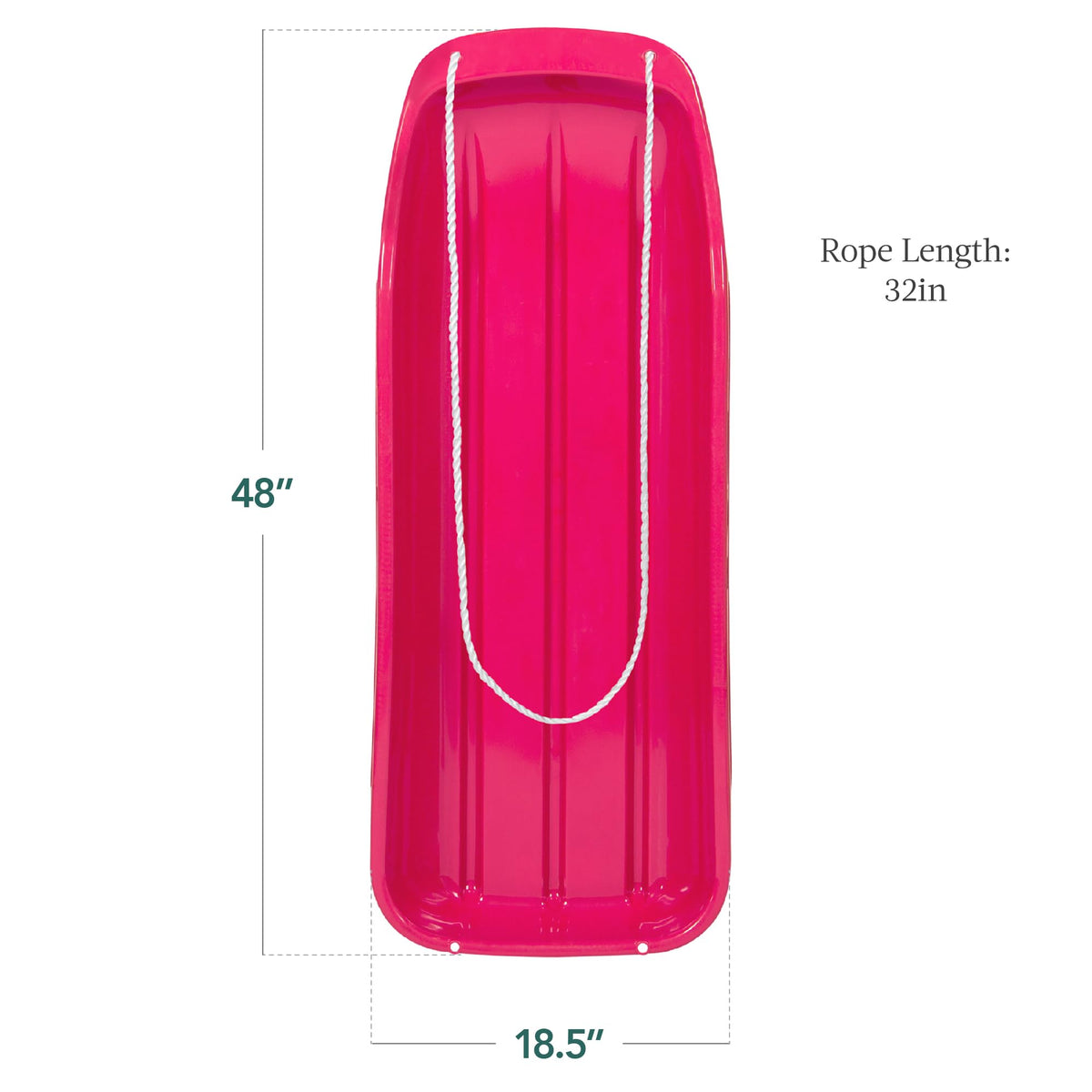48in Kids Plastic Toboggan Snow Sled with Pull Rope R6893