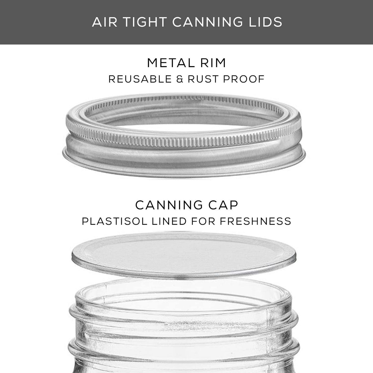 16 Oz 6-Pack Wide Mouth Glass Mason Jars with Lids C7301