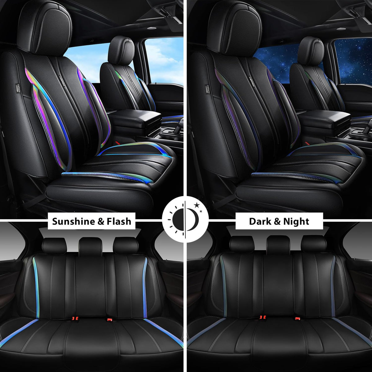 Nappa Leather Car Seat Covers 5 Seats Full Set U623