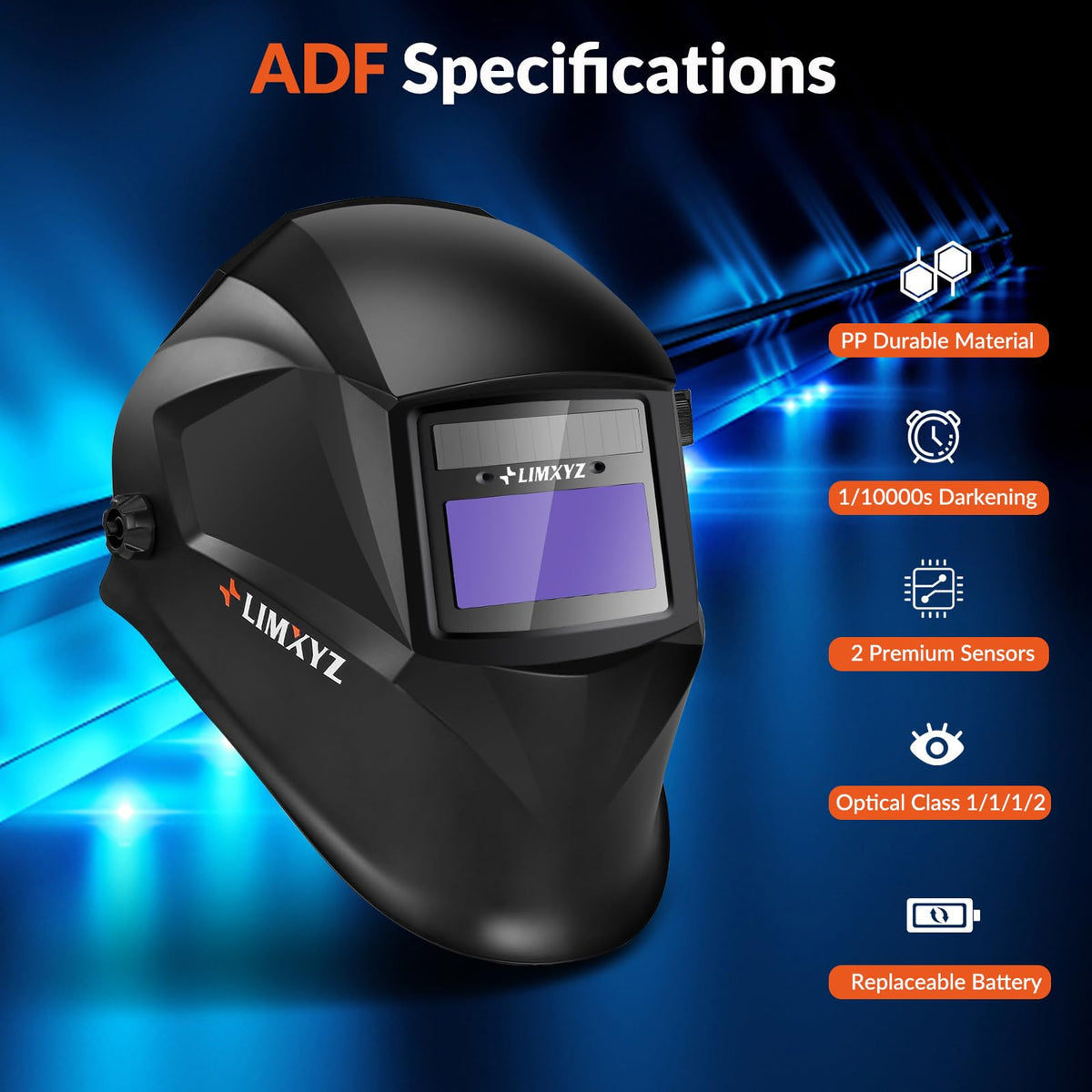 Auto Darkening Welding Helmet Solar Powered W113966
