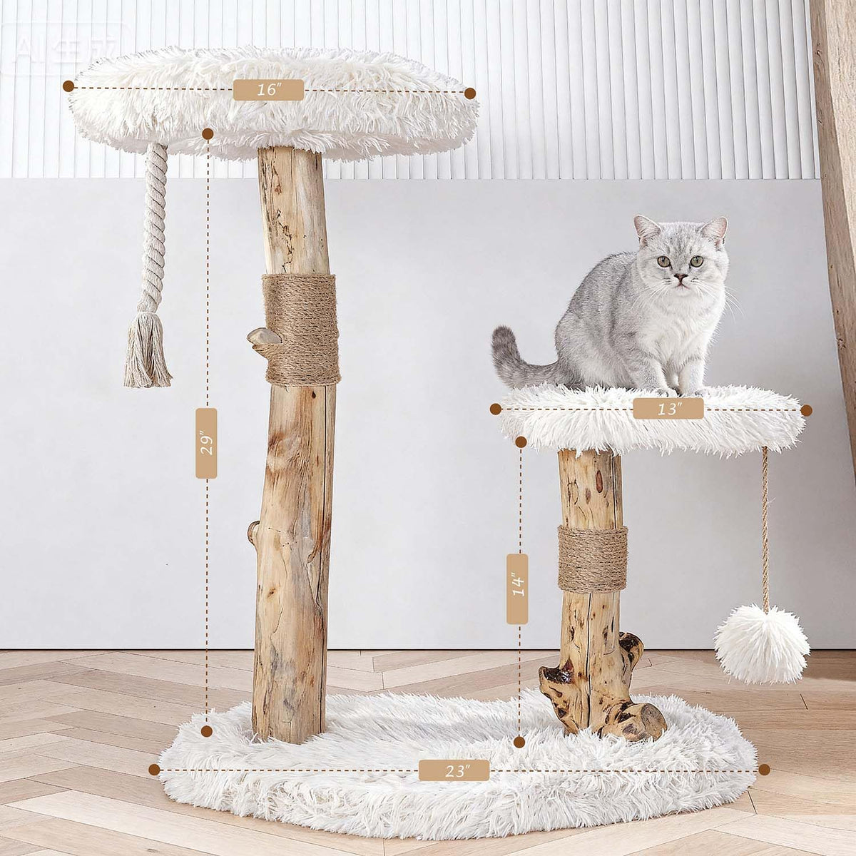 Modern Cat Tree Tower with Sisal Scratching Post W214