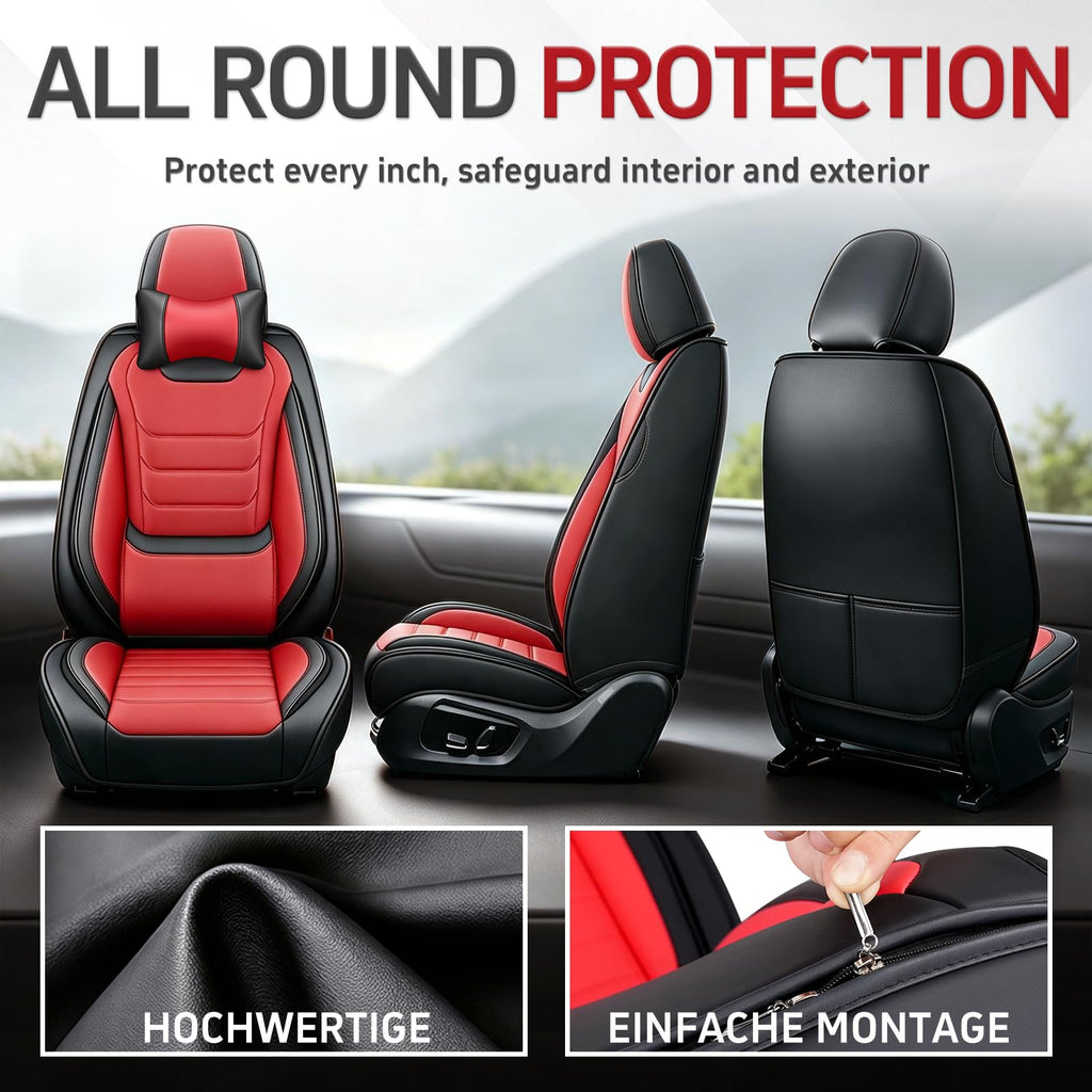 Black Red Seat Covers Full Set C226